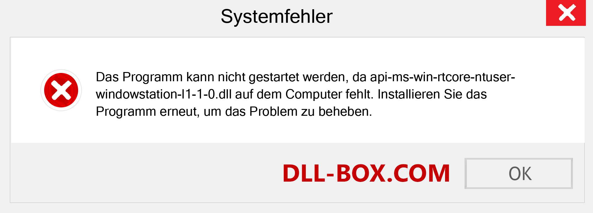 api-ms-win-rtcore-ntuser-windowstation-l1-1-0.dll-Datei fehlt?. Download für Windows 7, 8, 10 - Fix api-ms-win-rtcore-ntuser-windowstation-l1-1-0 dll Missing Error unter Windows, Fotos, Bildern