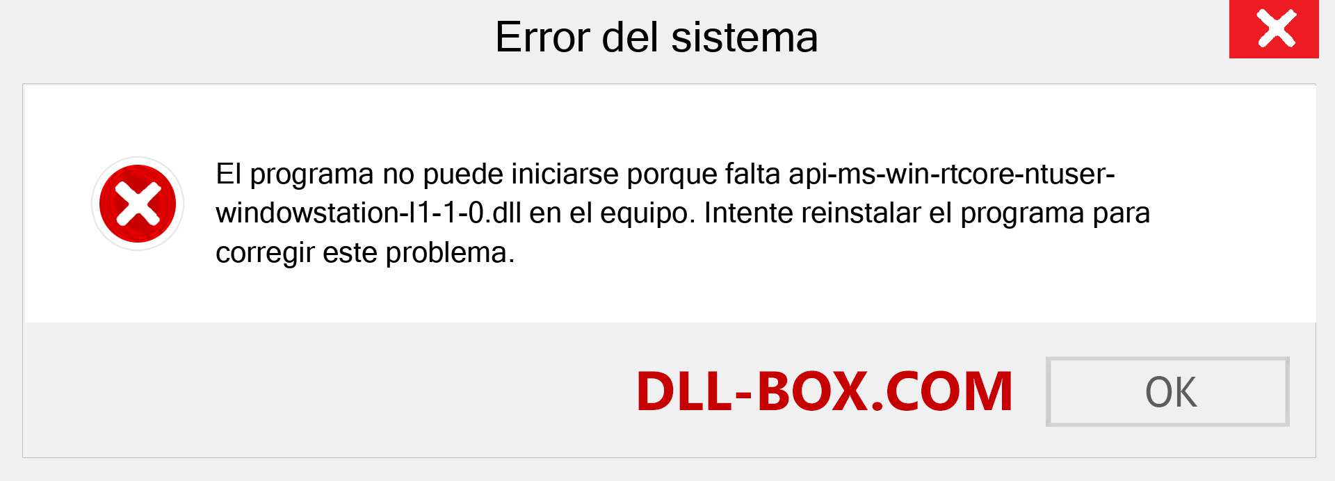 ¿Falta el archivo api-ms-win-rtcore-ntuser-windowstation-l1-1-0.dll ?. Descargar para Windows 7, 8, 10 - Corregir api-ms-win-rtcore-ntuser-windowstation-l1-1-0 dll Missing Error en Windows, fotos, imágenes